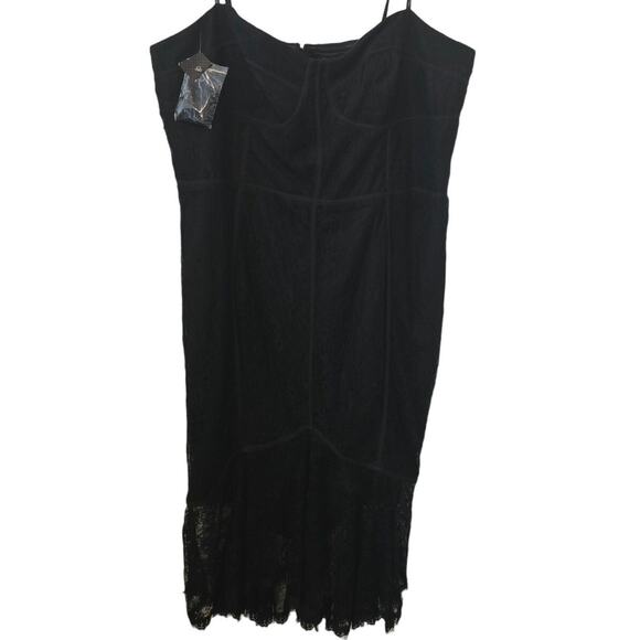 City Chic So Seductive Ruffle Hem Lace Body-con Dress In Black XL 22 MSRP $169 - Picture 2 of 6
